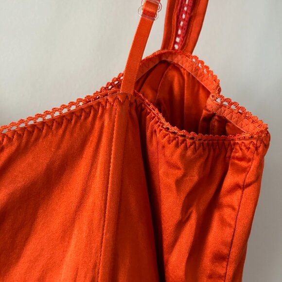 Marciano Orange Corset Top - Adjustable and Flattering, Size Medium - Picture 2 of 5